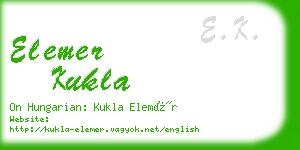 elemer kukla business card